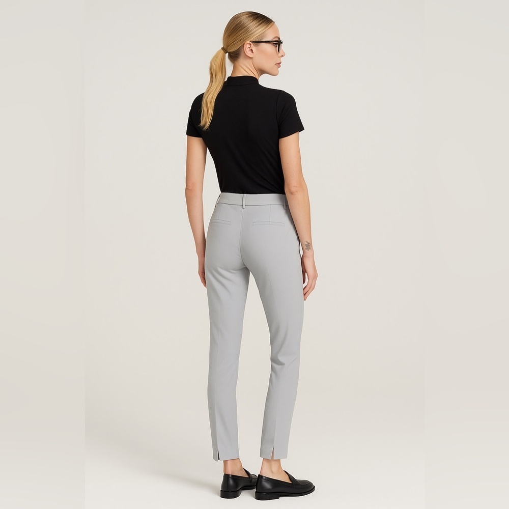 Willi Smith Women’s Side-Zip Split Hem Ankle Length Work Pants in Light Gray, 6